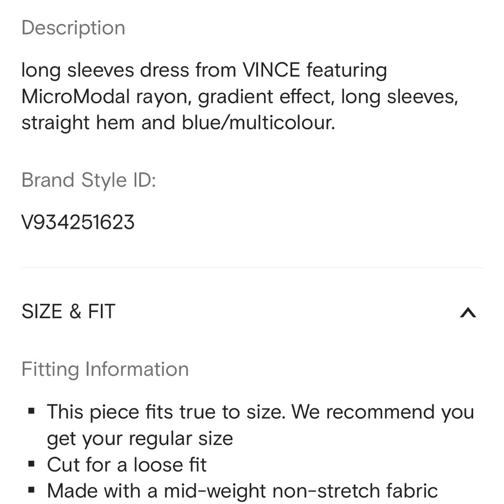 BNWT - Vince ombré blue summer shirt dress. Size L - Picture 11 of 11